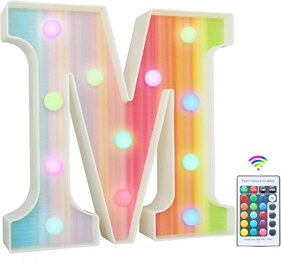Vimlits Rainbow Light Up Letters 16 Color LED Alphabet Sign Remote Night Light