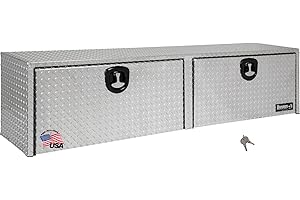 BUYERS PRODUCTS COMPANY Buyers Products 1701551 Silver Aluminum Diamond Tread Topsider Truck Tool Box, 72 x 13 x 16 Inch, Made in USA, Professional-Grade, Heavy-Duty, Corrosion-Resistant, Dual Drop Doors, Compression Latch