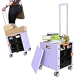 Rolling Crate Utility Cart Collapsible Tote Basket