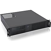 RackChoice 2U Micro ATX Compact Rackmount 2 x 5.25 Chassis Support ATX PS2 PSU with 120mm Fan on top, USB3.0 with 2.0 Adapter