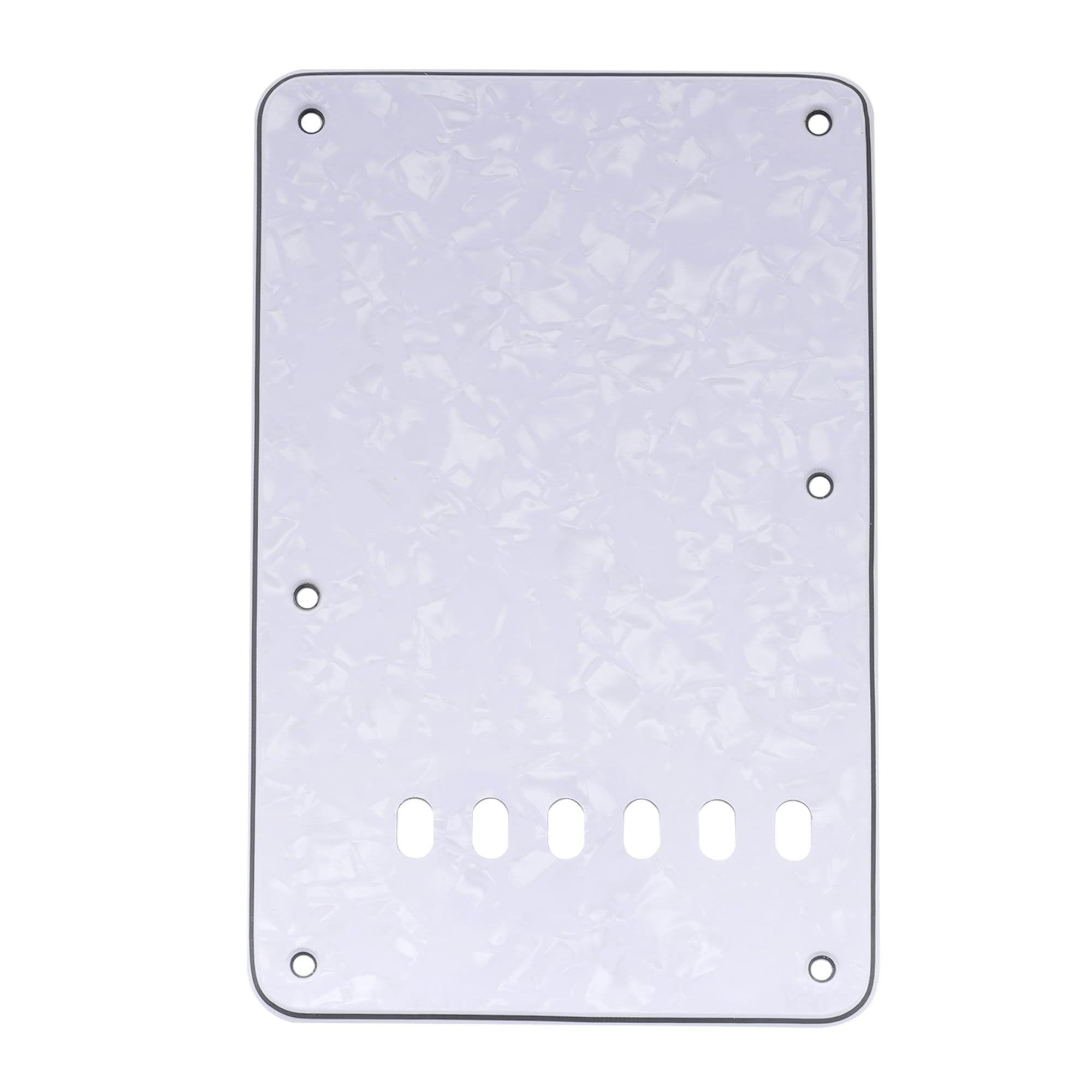 Musiclily Vintage Style Strat Tremolo Backplate for Fender USA/Mexican Made Standard Stratocaster Modern Style Guitar,4Ply White Pearl — image 1
