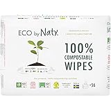 Eco by Naty Unscented Baby Wipes, (3 packs of 56), Plant based Compostable Wipes, 0% plastic. No nasty chemicals, 168 Count