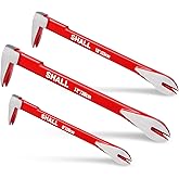 SHALL 3-Piece Nail Puller Tool Set, 12’’, 10’’, 8’’ - Heavy Duty & Mini Cats Paw Pry Bar, Utility Claw Bar, Wonder Bar, 40Cr 