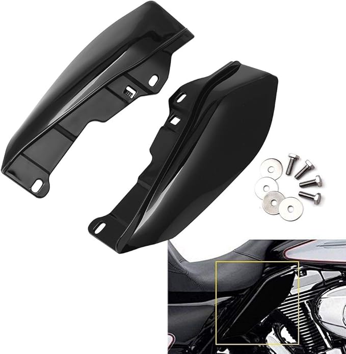 AQIMY Black MidFrame Air Deflector Compatible for Harley Davidson Touring Street Electra Glide