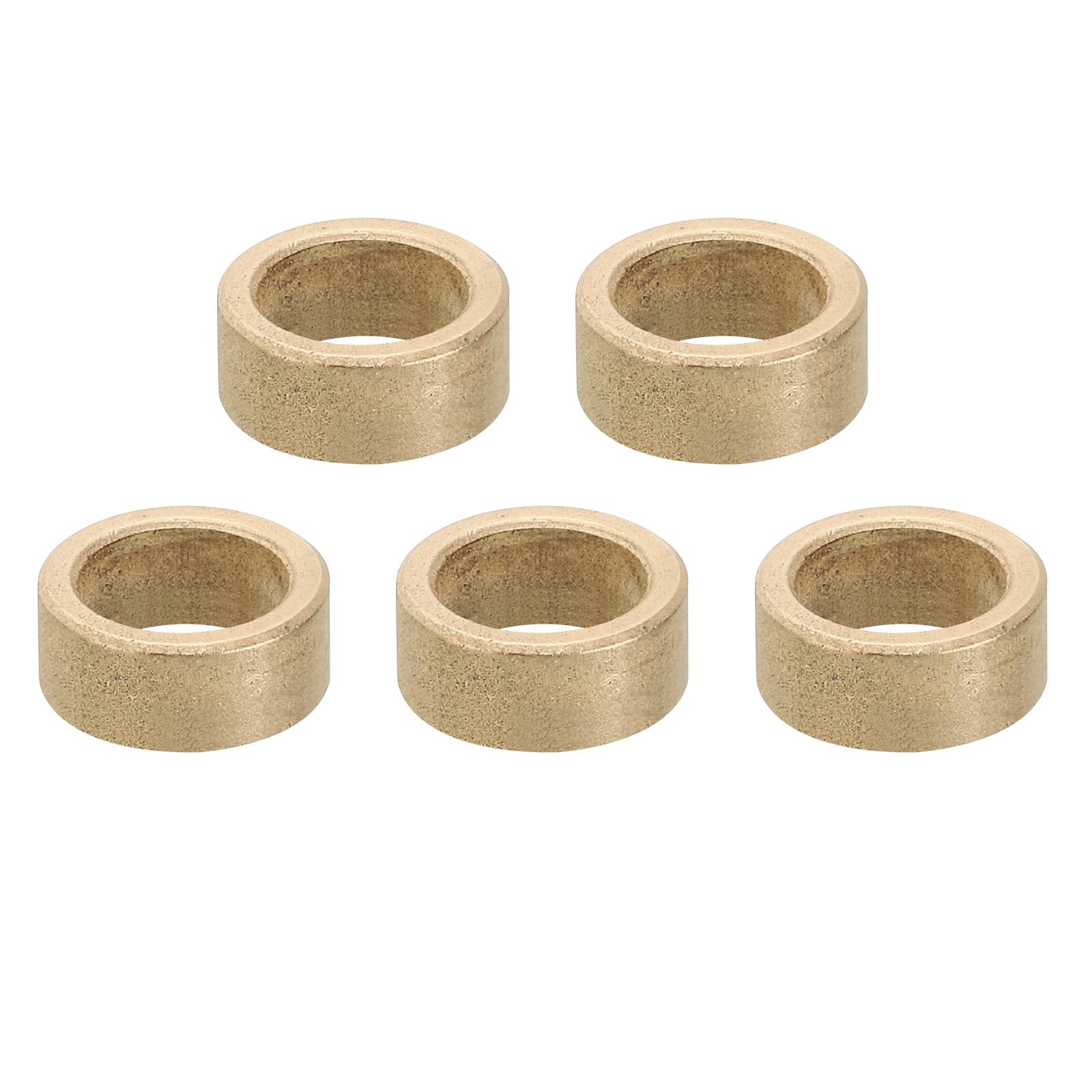 PATIKIL M10 Brass Spacers, 5 Pcs Metal Spacer Brass 10mm ID x 14mm OD x 6mm L Brass Spacers Screw Standoff for 3/8 Inch or M10 Screw
