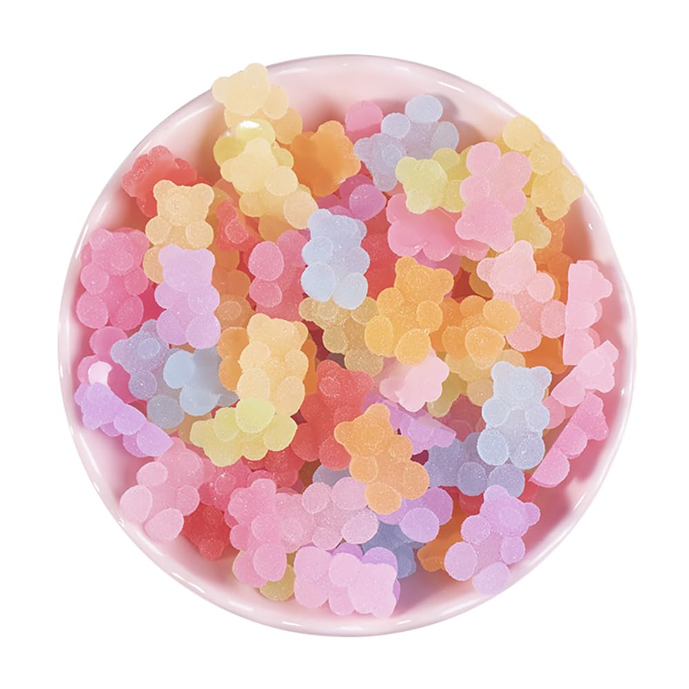 YFFSFDC グミ デコパーツ キャンディー ネイルアート 可愛い デコ材料 デコ素材 素材 DIY手芸材料 DIY用品 手作り ハンドメイド 飾り用ビーズ 飾り物 装飾品 スマホケース ネイルアートパーツ 服装パーツ アクセサリーパーツ 約100個 (B) の商品画像