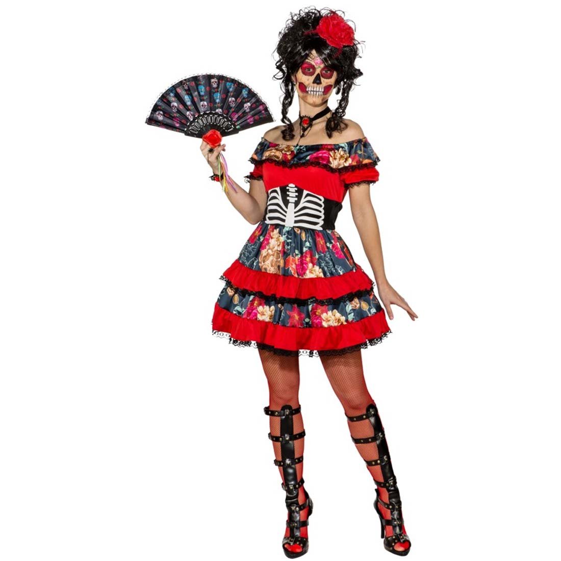 Amakando Robe Sugar Skull Costume Sexy Dia De Los Muertos S 36 38