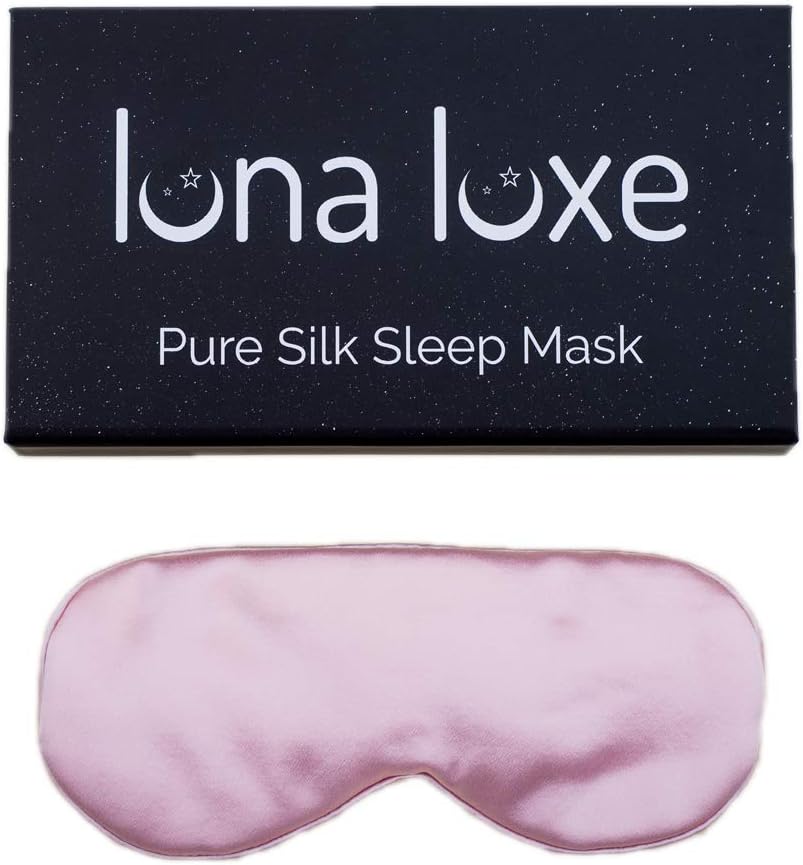Luna Luxe Pure Silk Sleep Eye Mask for Women, Comfortable and Soft 100% Mulberry Silk Sleeping Mask for Travel, Blackout Blindfold with Elastic Headband, 3 Colors (Rosé): Health & Personal Care