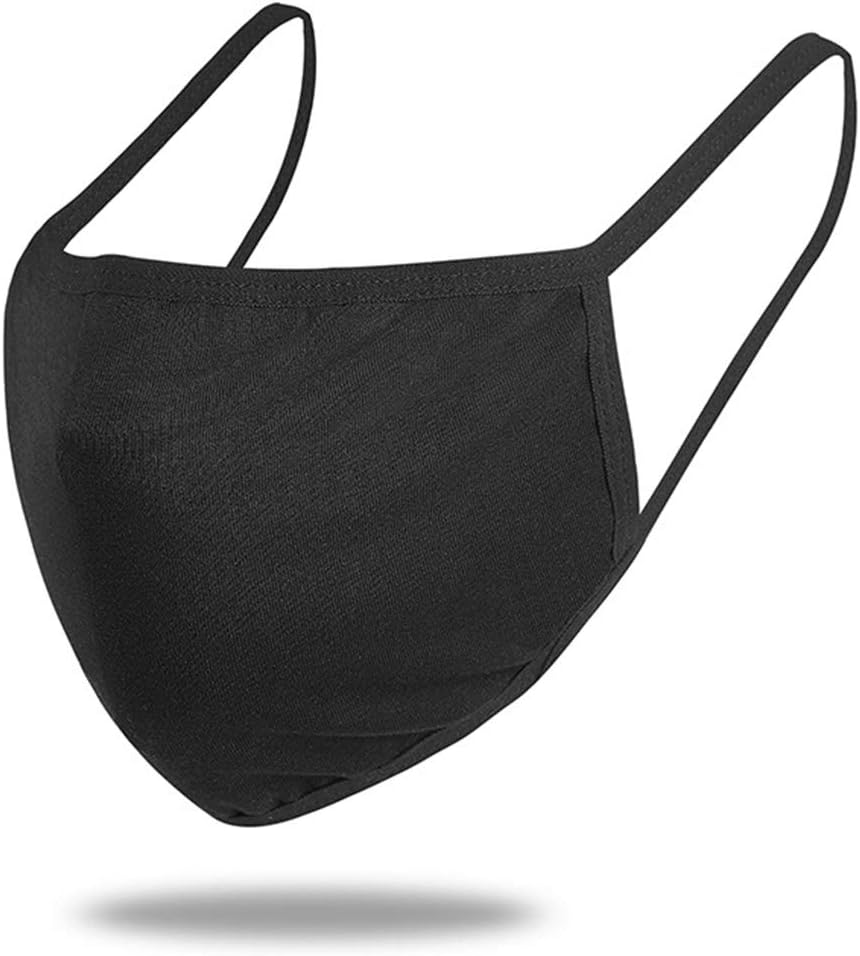 Reusable Washable Cotton Face Cover with 10 Pcs PM 2.5 Activated Carbon Filter Insert, Anti Haze Filter Replacement