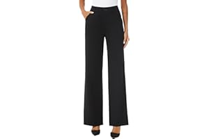 iChosy Womens High Waist Wide Straight Leg Trousers Casual Slacks Dress Pants with Pockets
