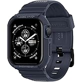 Spigen Rugged Armor Pro Designed for Apple Watch Case with Band Series SE3/9/8/SE2/7/6/SE/5/4 45mm/44mm Protective TPU Cover with Strap