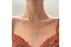 Women's Snake Chain Necklace - Stainless Steel Serpent Pendant Layering Jewelry