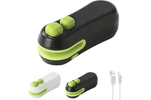 Mini Bag Sealer with Cutter and Magnet, 2 in 1 Heat Sealer with Cutter, Rechargeable Portable Resealer Machine for Snack Plas