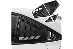 BOYUER for Toyota Corolla 2020 2021 2022 2023 2024 2025 2026 Racing Style Rear Side Window Louvers Sport Style Scoop Louvers Cover Blinds Exterior Decoration-Carbon Fiber Black