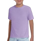 Haloumoning Boys T-Shirts Kids Short Sleeve Crewneck Solid Basic Tees Casual Tops 5-14 Years