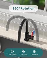 APPASO Black Kitchen Tap with Pull Out Spray 2 Modes 360° Swivel 304 Stainless view 5