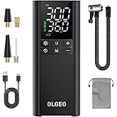 OLGEO Tire Inflator Portable Air Compressor, 170PSI Cordless Air Pump, 4X Faster Air Compressor with Pressure Detection, One Click Smart Tire Pump for Car, Motorcycle, Bicycle and Ball