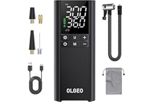 OLGEO Tire Inflator Portable Air Compressor, 170PSI Cordless Air Pump, 4X Faster Air Compressor with Pressure Detection, One Click Smart Tire Pump for Car, Motorcycle, Bicycle and Ball