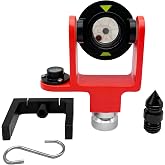 Surveying Mini Prism Reflector System 0/-30 mm Offset | Surveying Prism Kit With Soft Padded Case Mounting Accessories For Topcon Trimble Sokkia Swiss-type Total Stations