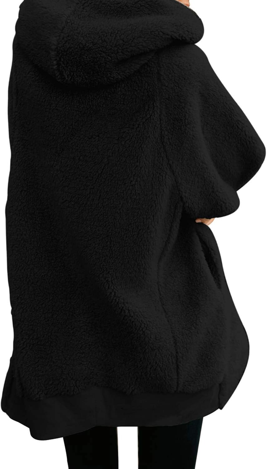 ReachMe Women's Oversized Full Zip Up Sherpa Hoodie Fleece Jacket with Pockets at  Women's Coats Shop
