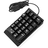 Mechanical Numeric Keypad,Jelly Comb USB Braid Cable Numpad 22-key Number Pad - Black