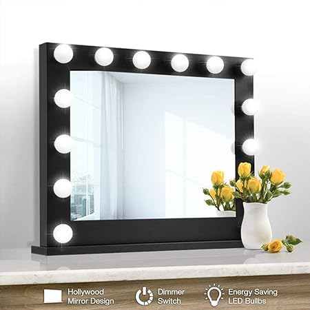 WJFXG Maquillaje de Intensidad Regulable Espejo con Bombillas LED