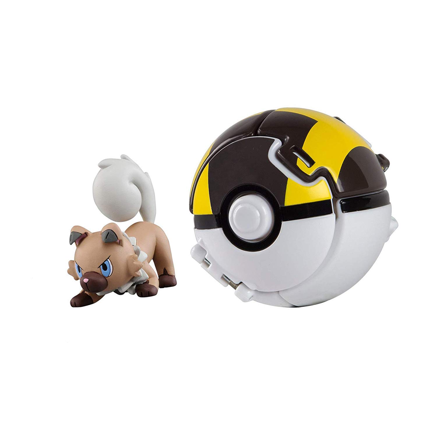 NAY Poké Throws “N” Pop Poké Ball et Pokemon Figurine Statue Game (Rockruff and Ultra Ball)
