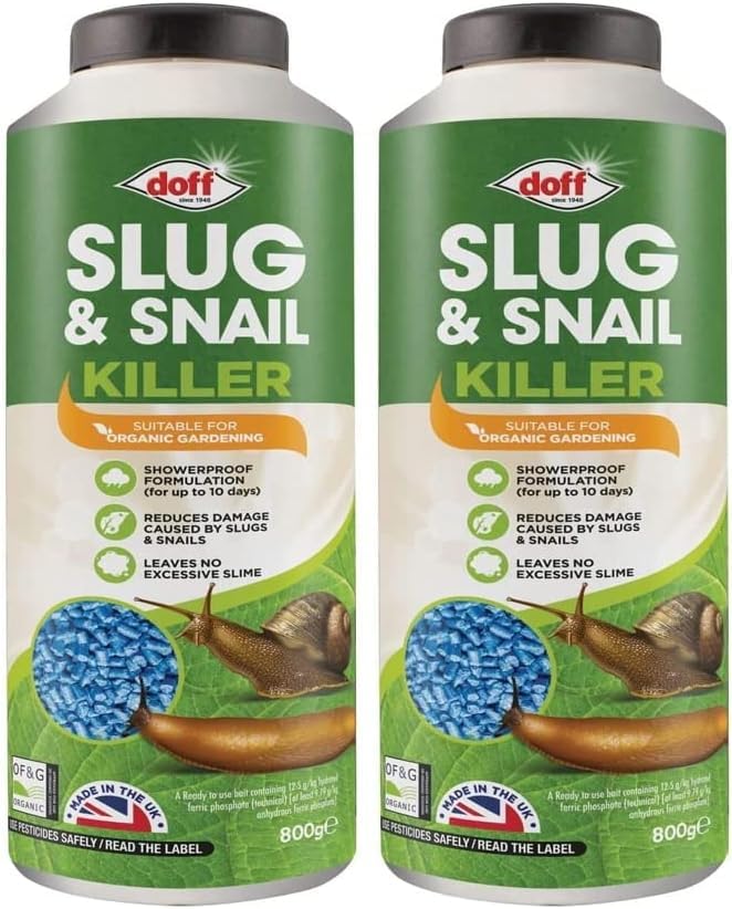 Shopior | Slug & Snail Killer 800g | Protect Garden with Powerful Organic Slug and Snail Killer Repellent Control Pellets | Pet-Friendly Organic Gardening Slug Trap Stops Pests (Pack-2)