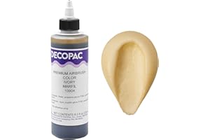 DecoPac Ivory Food Coloring, 8 Fl Oz Airbrush Food Color, Edible Airbrush For Cake Decorating, Cookie Airbrush Coloring, Food Airbrush Kit Add-on, Airbrushes For Cake Decorating 8Fl Oz