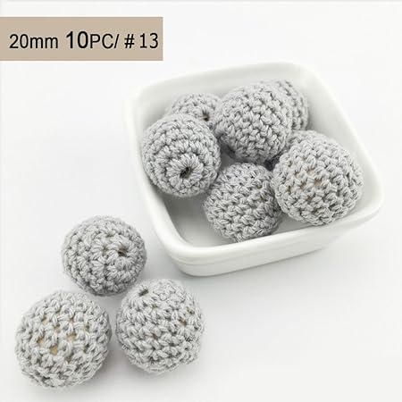 Best for baby Holz perlen Runden Perlen häkeln Grau 20mm 10PC DIY Baby Beißring Spielzeug Beißring aus Holz Pflege Schmuck Zu