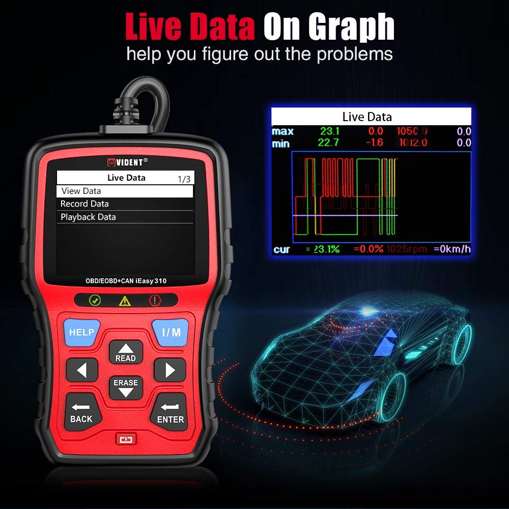 VIDENT iEasy310 Enhanced OBD2 Scanner Professional OBDII Code Reader Engine Fault Scan Tool