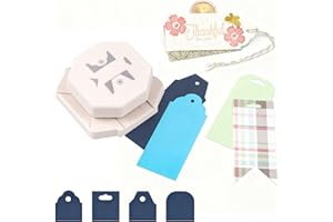 4-in-1 Tag Punch for Paper Crafts, 2026 New Gift Tag Marker Punch, 4cm/3cm/2cm Label Corner Punches for Crafting, 4 Shapes Ca