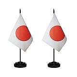 Japan Japanese Deluxe Desk Flag Set Small Mini
