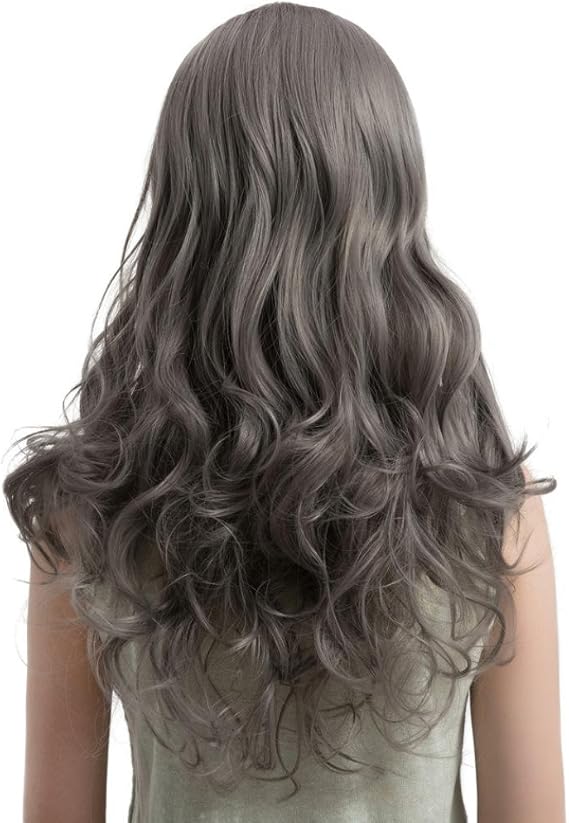 Amazon Co Jp Feteso ウィッグ つけ毛 女性ウイッグ 髪の毛 カーリーナチュラルウィッグ レースウィッグ 超自然 耐熱 医療用ウィッグ フリーサイズ ハロウィン 取り付け簡単 フルウィッグ ふわふわ巻き髪 グレー 服 ファッション小物