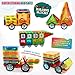 Magnetic Blocks 128 Piece Set - Magnetic Tiles for Kids, With Strong Metallic Rivets - 3D Various Magnetic Shapes that Build – TWO Magnet Car-Wheels & Click-in Numbers BONUS, Plus Storage Bag