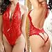 Gotd Women Plus Size Lace Babydoll Underwear Lingerie Dress Sleepwear Sexy Romper (XXL, Red)