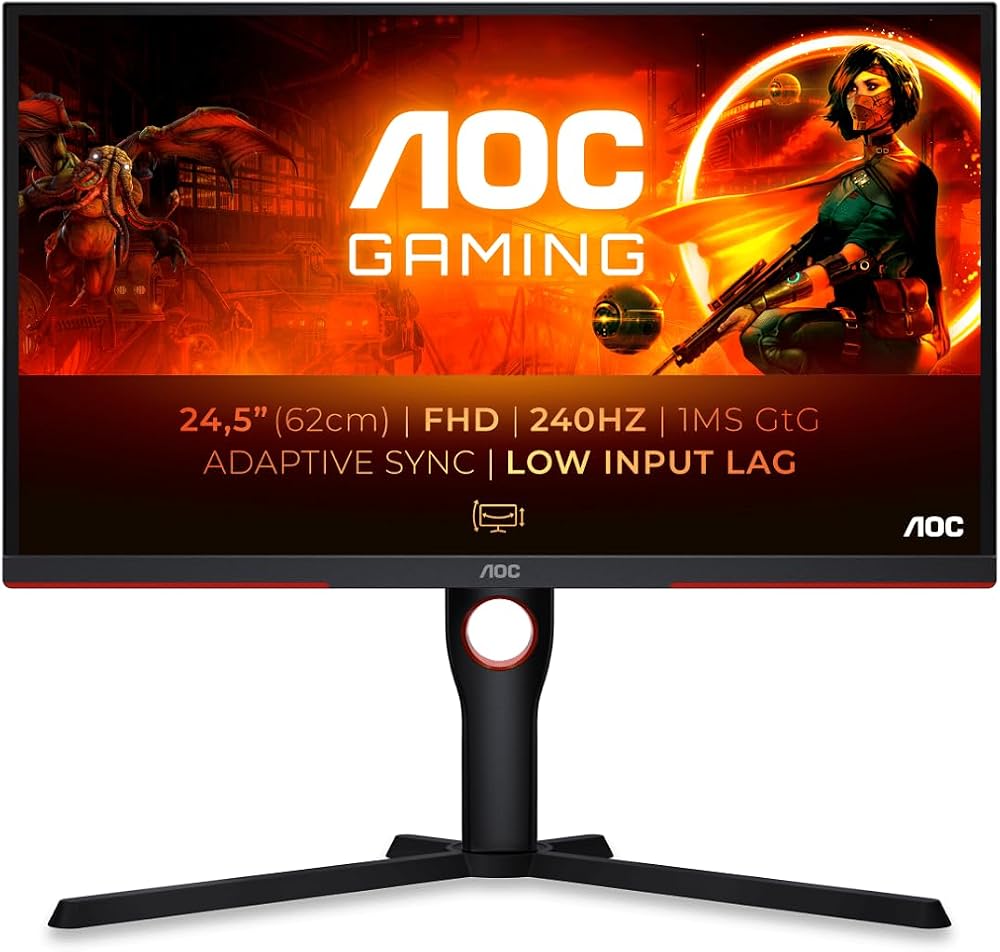 AOC Gaming 25G3ZM/BK 24.5" 240Hz FHD Monitor 0.5ms MPRT FreeSync Premium VA