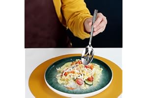 1 Piece Silver Slotted Spoon With Black Mars Handle, Stainless Steel Serving Utensil, Dishwasher Safe