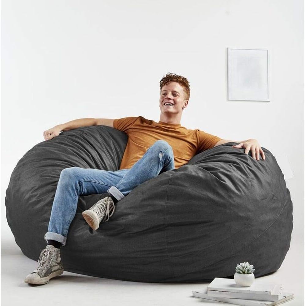 Large Velvet Bean Bag Chair & Lounger Zipper Childproof