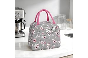 Insulated Lunch Bag Reusable Cooler Tote - Water-Resistant Large Capacity Lunch Box for Women Men, Portable for Work Travel P