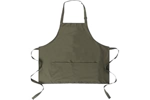 MIKI WELL Short Bib chef Apron - Waterdrop Resistant Aprons with Buckle Pockets Cooking Kitchen, Aprons for Men and Women