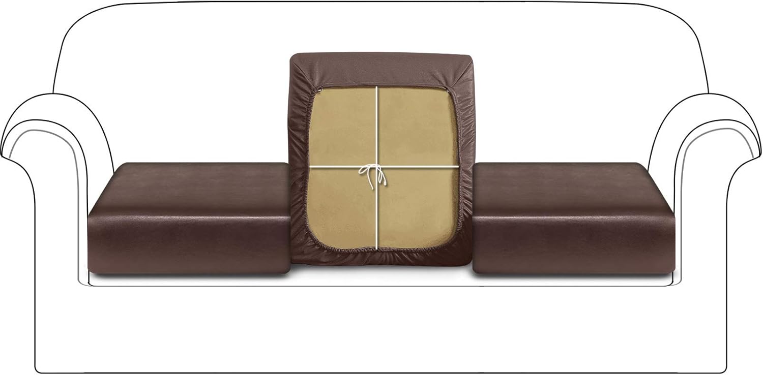 HDCAXKJ Waterproof Leather Couch Cushion Covers Individual