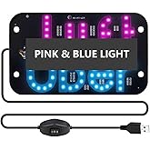 USB LED Light Sign for Drivers, Taxi Car Led Sign With Suction Cups Dimmer On Window, Sign Car LED Decal, Bright Lights Sign 