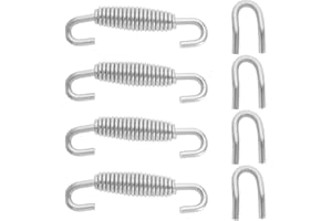OTOTEC 4 Sets Muffler Springs Kits 59mm Stainless Exhaust Springs with 22x13mm Welding Fasteners for Universal Motor Exhaust 