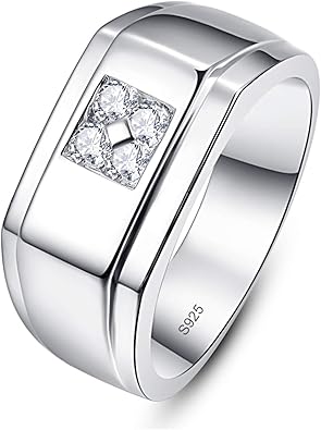 Bonlavie Herren Ringe 925 Sterling Silber Mit Platin Uberzogen Einfacher Ring Amazon De Schmuck