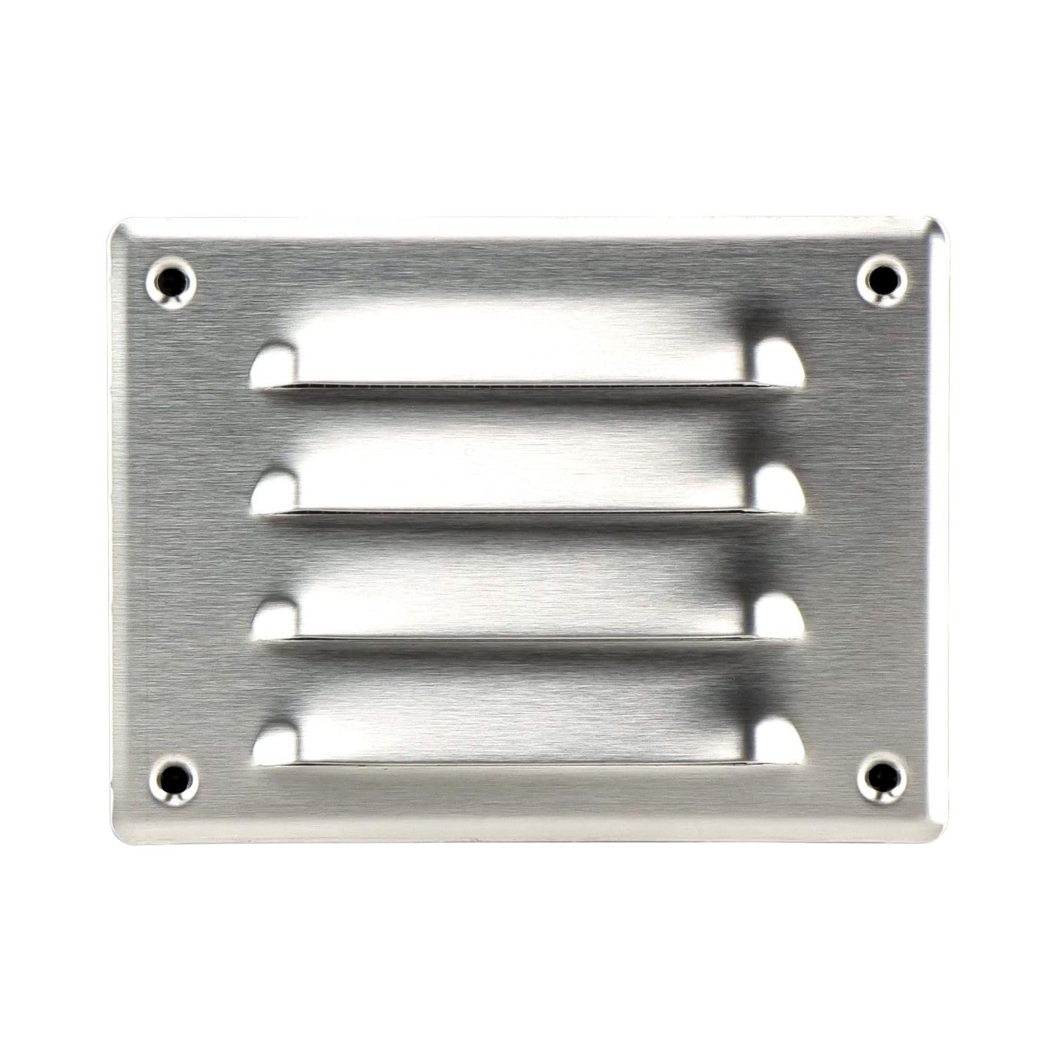 Steinberg14 Stainless steel 140x105mm Metal Air Vent Cover with Insect Mesh - 5.5x4 inch Ventilation Grille - Rectangular Air Vents for Outdoor and Indoor - Air Vent Register for Walls and Ceilings