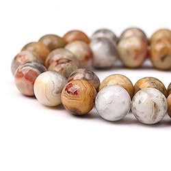 45pcs 8mm Natural Stone Beads Crazy Lace Agate