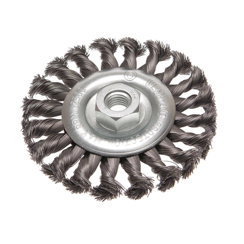 Faithfull WBTC115 Conical Wire Brush 115mm x M14 x 2 / 0.50mm Wire
