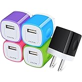 USB Wall Charger Plug, Fast Charging Block, AILKIN 5Pack 1A 1-Port Power Adapter Charging Cube Bricks Box for iPhone 17 16 15 14 13 12 Mini Pro Max/11/XR, iPad Pro/Air, Cell Phone USB A Plug Cargador