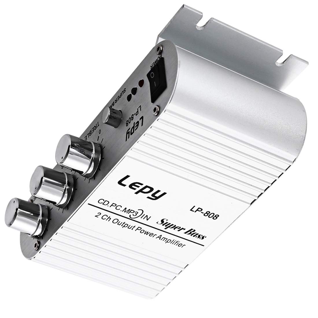 MuChangZi LP-808 MiNi Car Amplifier HiFi 12V Powerful Super Bass Stereo Audio Compatible with Mobile Phone MP3 PC with Volume Control